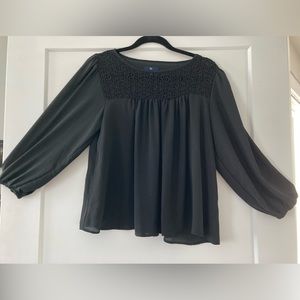 Almost New GAP Sheer Black Flowy Top size XS